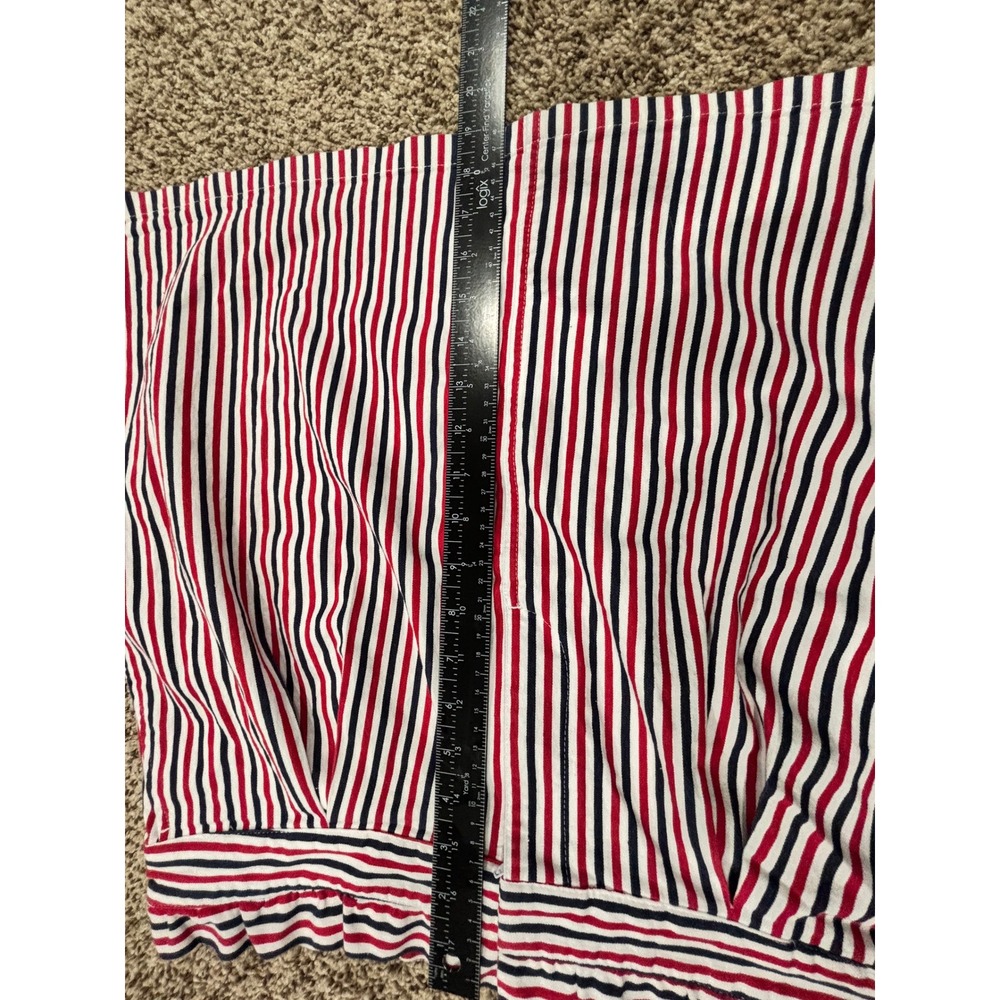 Forever 21 Red White Blue Striped Paperbag Waist Mini Skirt with Pockets 2X - Picture 9 of 9